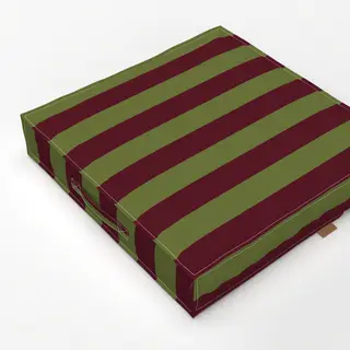 Bodenkissen Cabana Streifen burgundy oliv