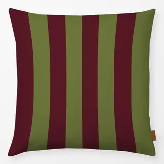 Kissen Cabana Streifen burgundy oliv
