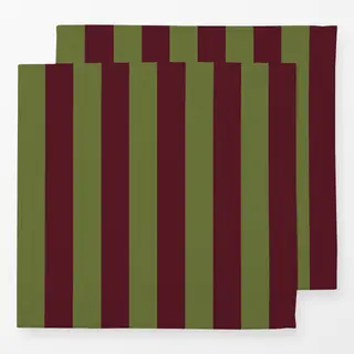 Servietten Cabana Streifen burgundy oliv