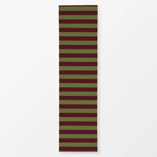 Tischläufer Cabana Streifen burgundy oliv