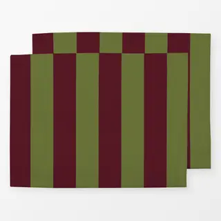 Tischset Cabana Streifen burgundy oliv