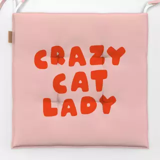 Sitzkissen Typo Crazy Cat Lady