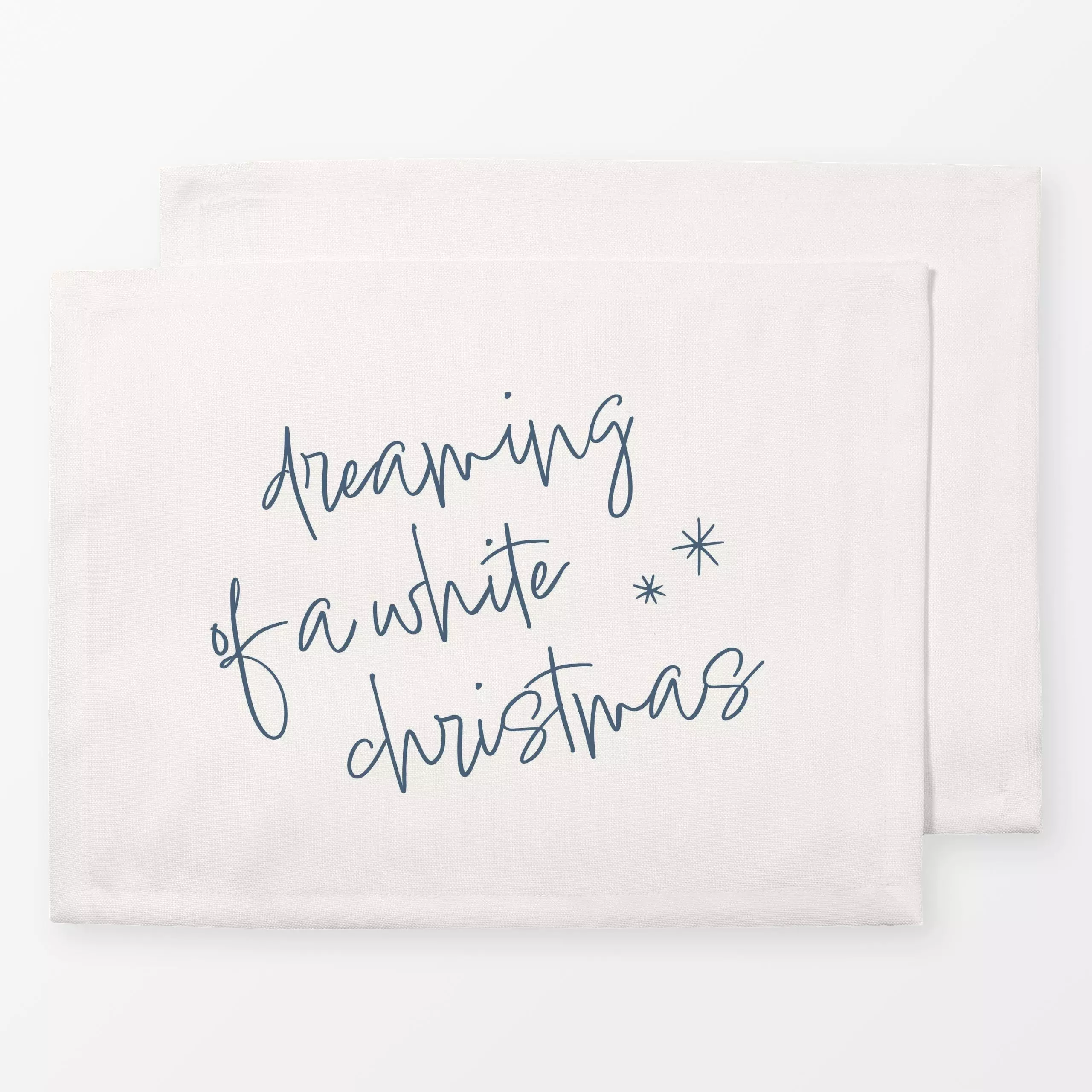 Tischset White Christmas - Sprüche & Schriftzüge, Weihnachten - von „Barlena"; skandinavisch, Songtexte, Sterne, Weihnachten...