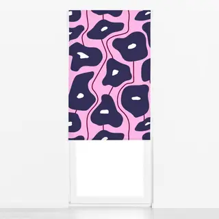 Raffrollo Poppy Pattern Blue