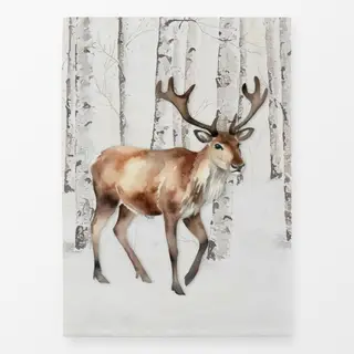 Geschirrtücher Winterwald Rentier Hirsch