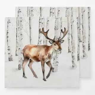 Servietten Winterwald Rentier Hirsch