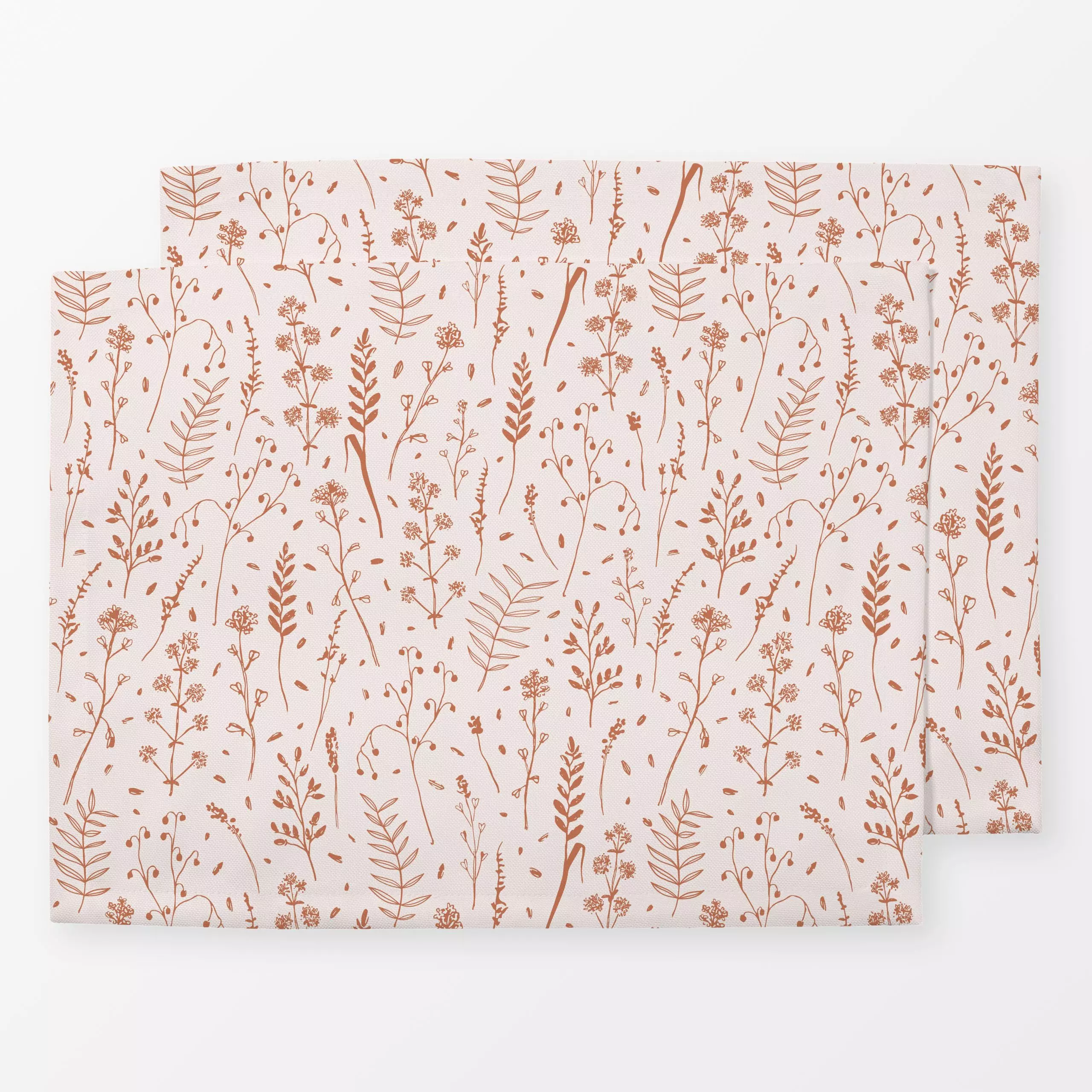 Tischset Gräser beige rotbraun - Symbole & Muster, Pflanzen & Botanik - von „Kathrin Woo"; boho, Muster, Herbst, landhaus, H...