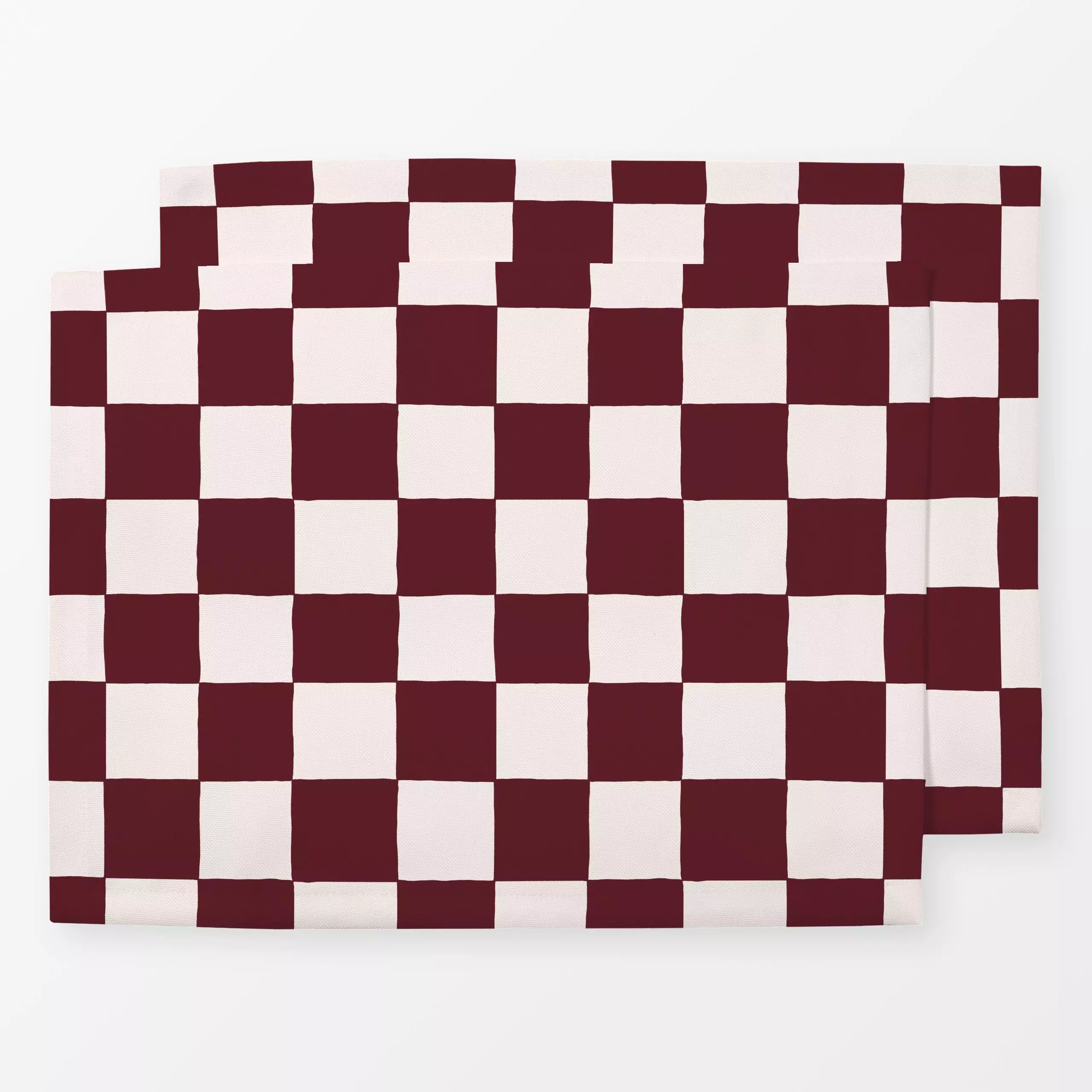 Tischset Schachbrett Bordeaux & Weiß - Herbst, Symbole & Muster, Retro & Vintage - von „Maren Gross "; Retro, trend, geschen...