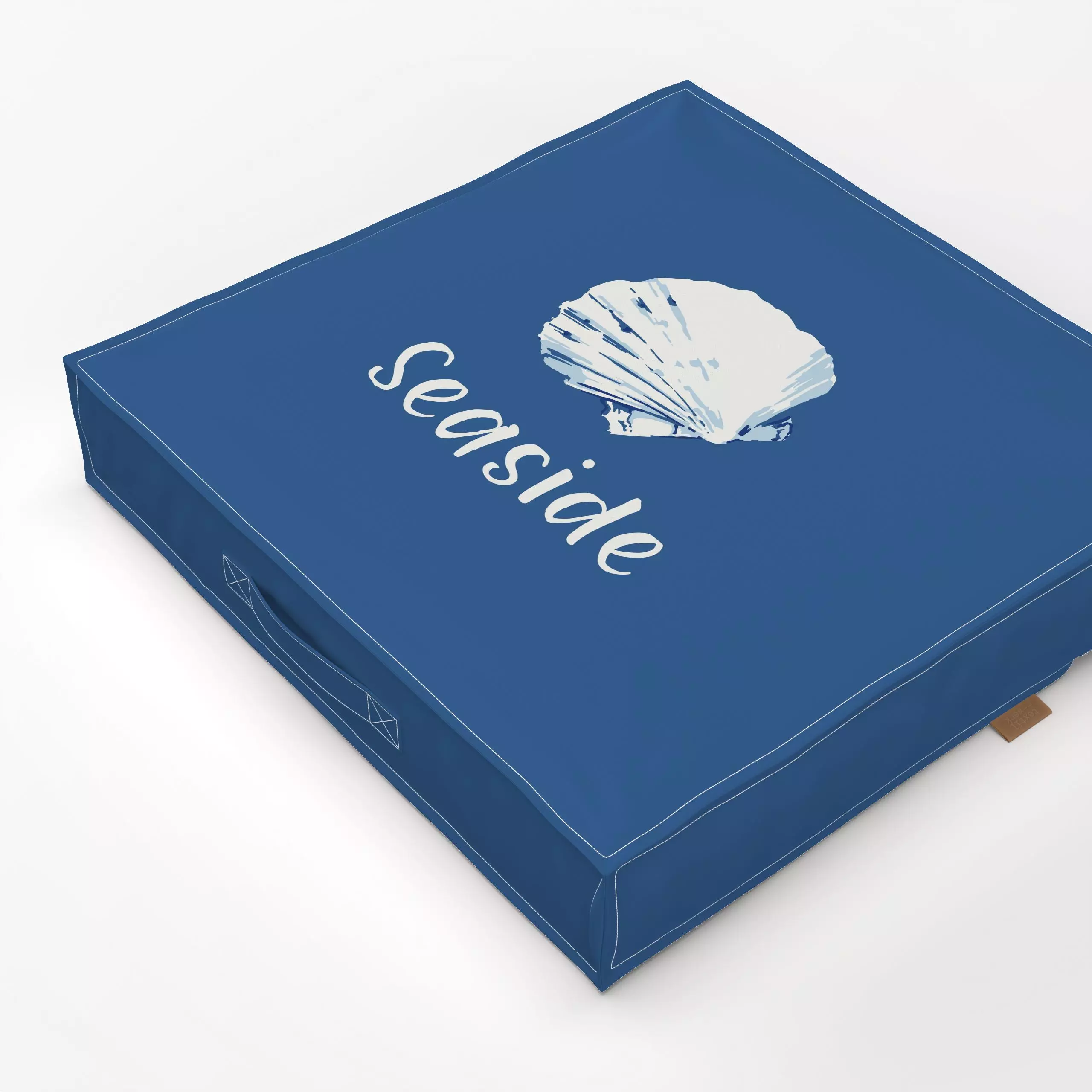 Bodenkissen Seaside - Sommer, Sprüche & Schriftzüge - von „Katrin Graff"; Strand, Urlaub, Muscheln, coastal, Beach, ocean, s...