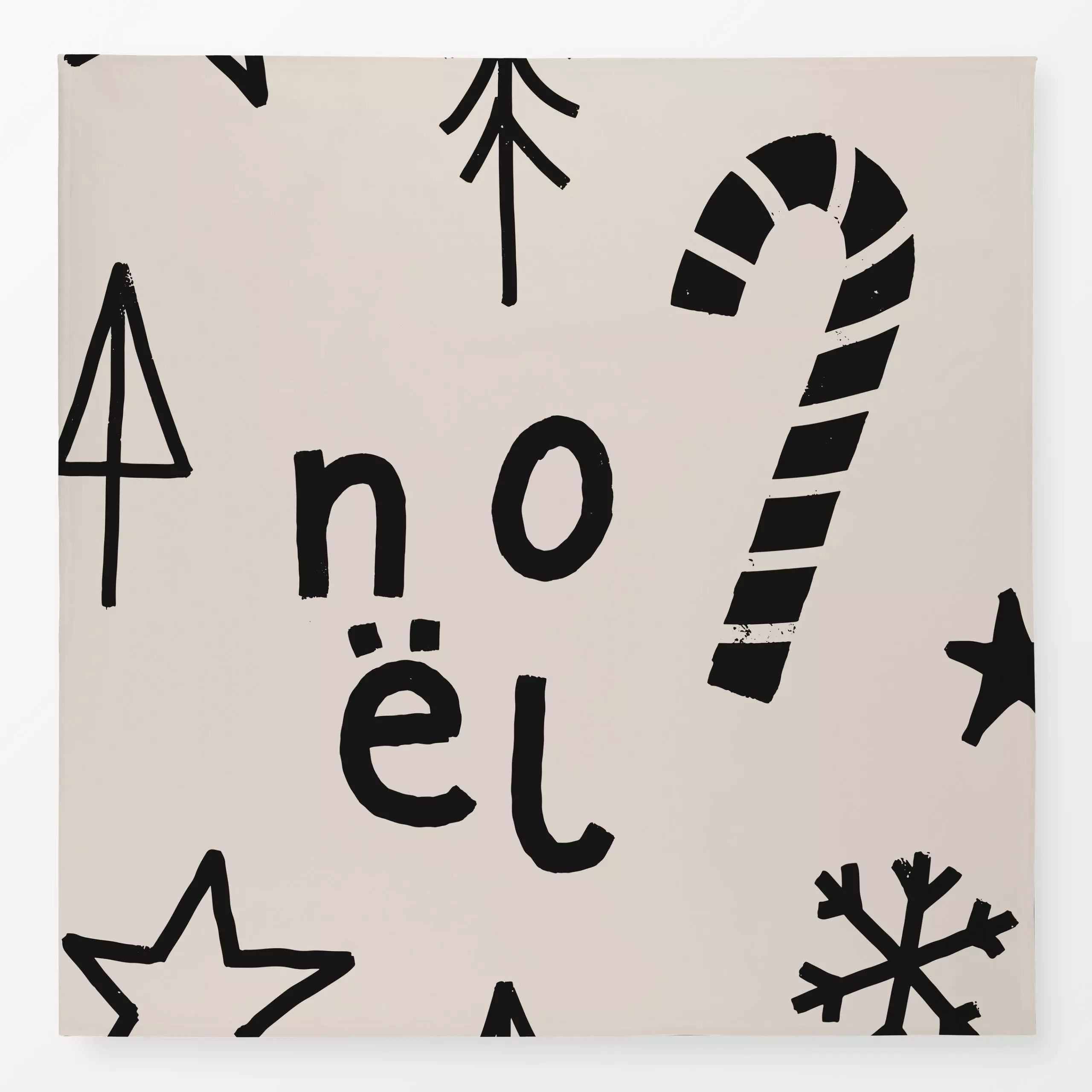Tischdecke Noel Allover Pattern Black - Weihnachten, Winter - von „Kruth Design"; skandinavisch, Schneeflocken, Weihnachtsba...
