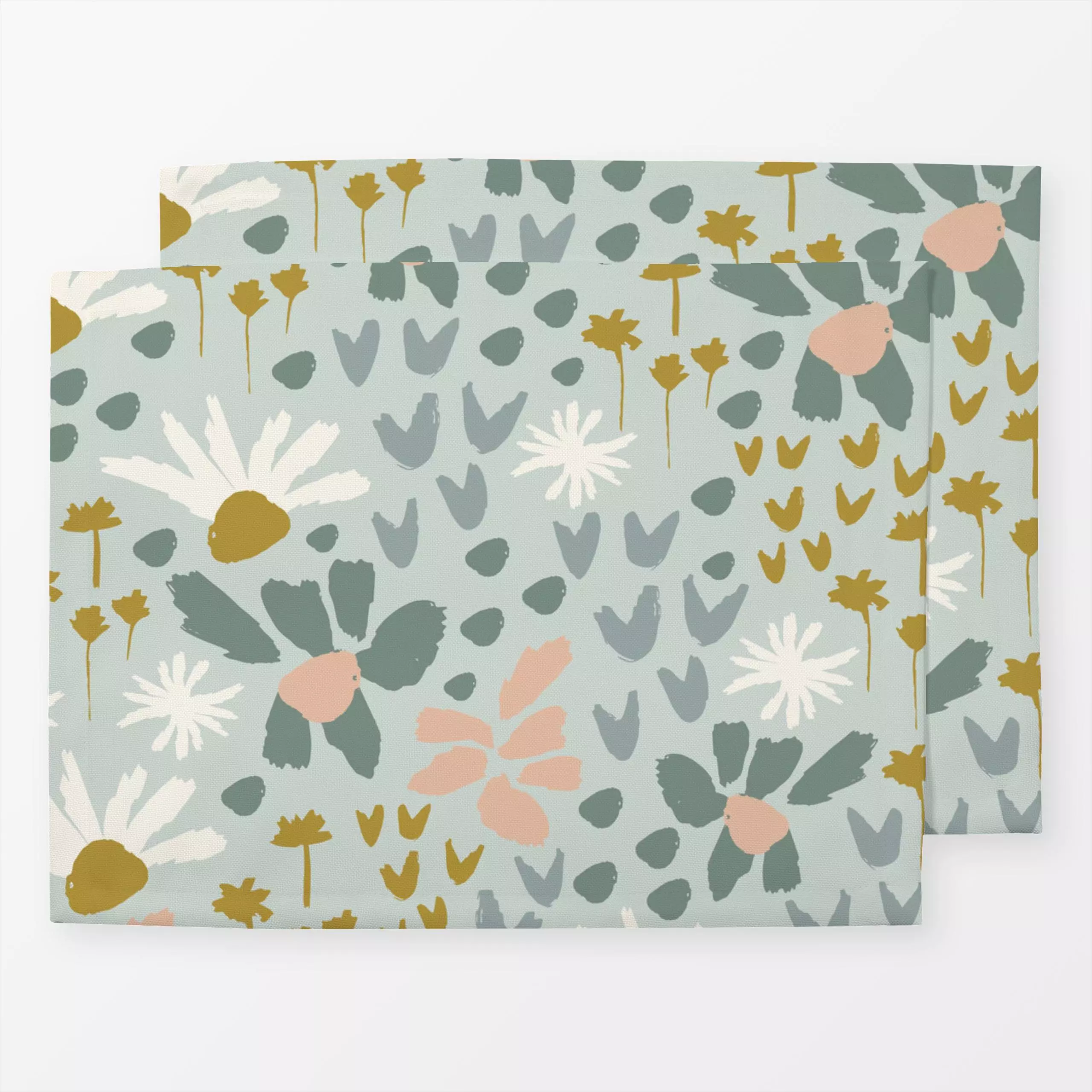 Tischset Spring Time Green - Blumen & Florales, Kinderzimmer & Motive für Kinder - von „Sara Maria"; Scandianvian, scandinav...