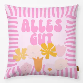 Kissen Alles Gut Blumen Spruch Pink