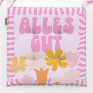 Sitzkissen Alles Gut Blumen Spruch Pink