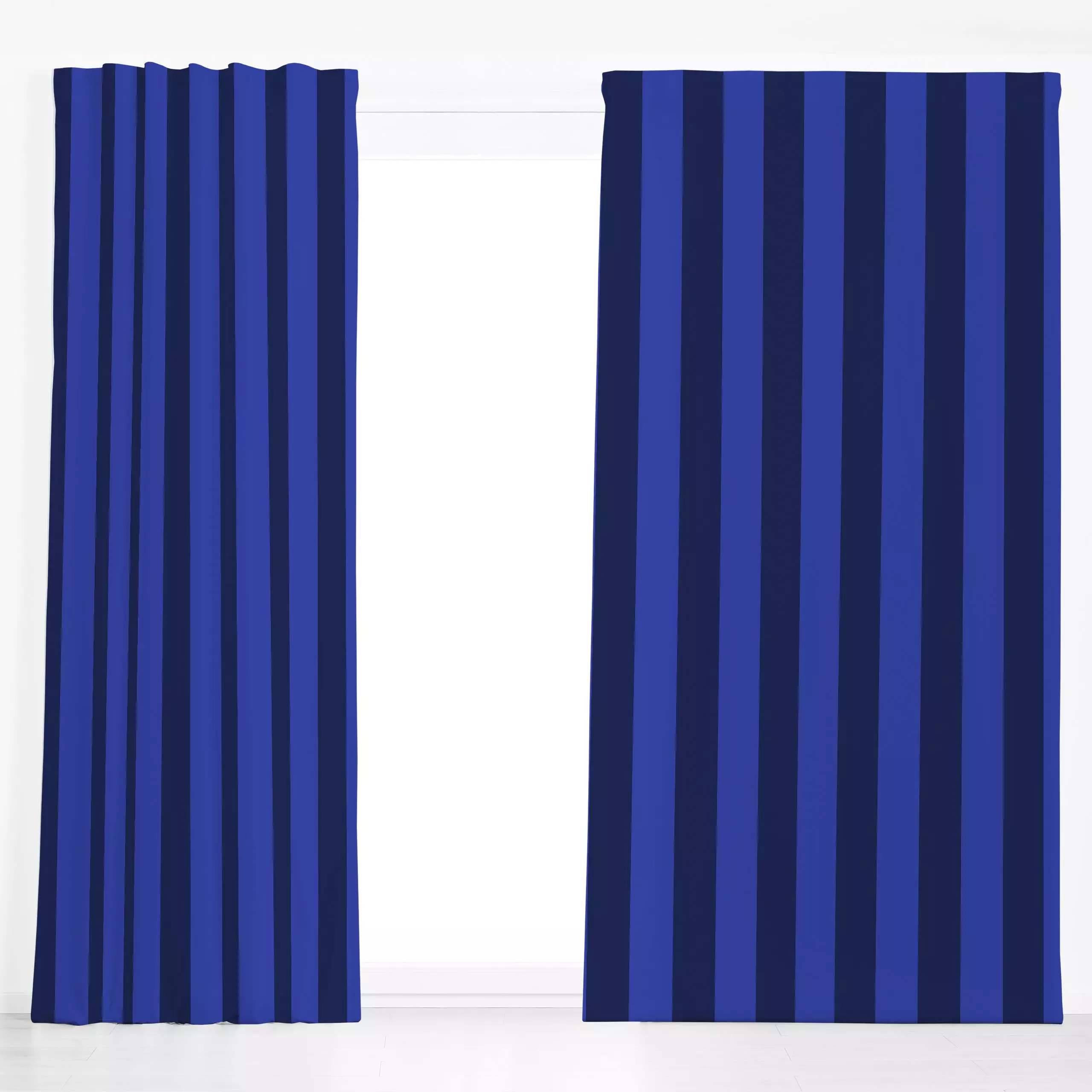Dekovorhang Stripe Collection Blue - Herbst, Winter, Symbole & Muster - von „Studio ROSAGRAU"; Muster, Blaugrau, Streifen, b...