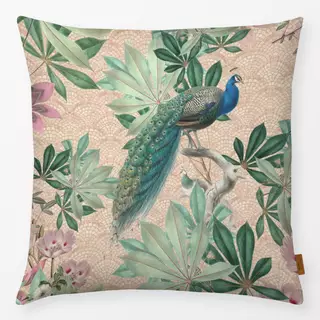 Kissen Barock Pfauen Paradies Peach