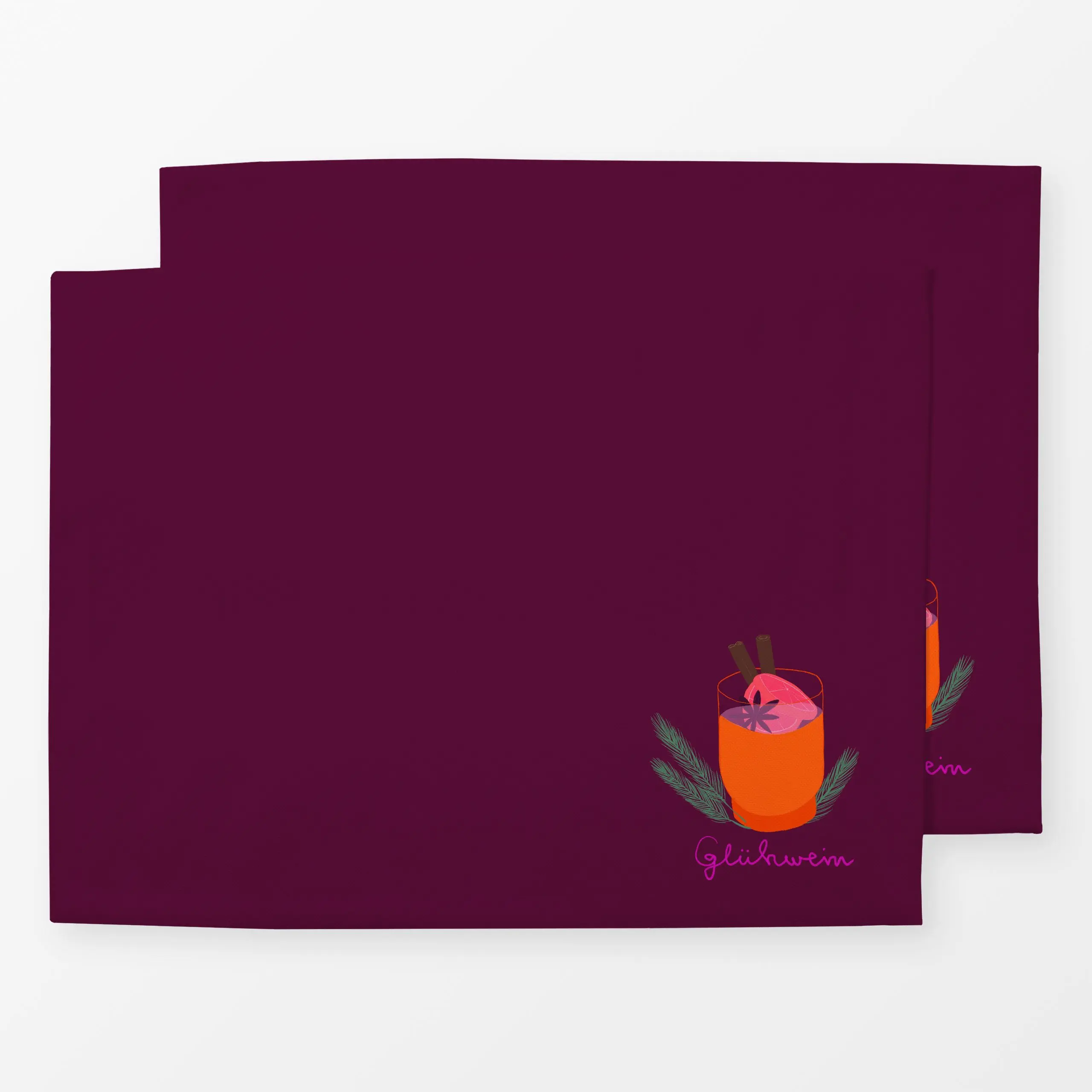 Tischset Glühwein Berry Orange - Winter - von „Sophie Augustin Illustration"; Weihnachten, Winter, Zimt, bordeaux, weihnacht...