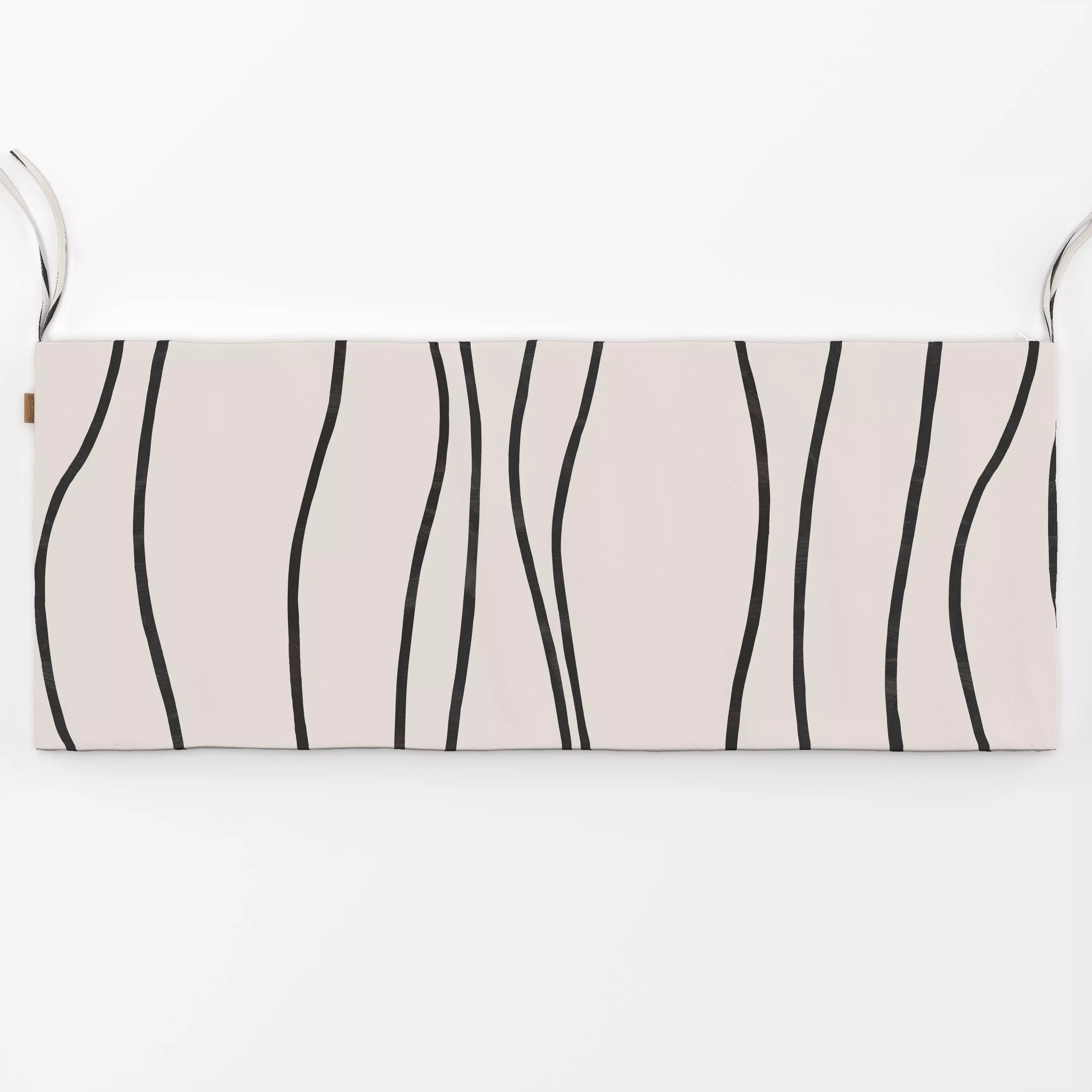 Bankauflage Lines light sand black - Symbole & Muster - von „Studio Kesse"; minimal, Linien, abstrakt, Minimalismus, Sommer,...