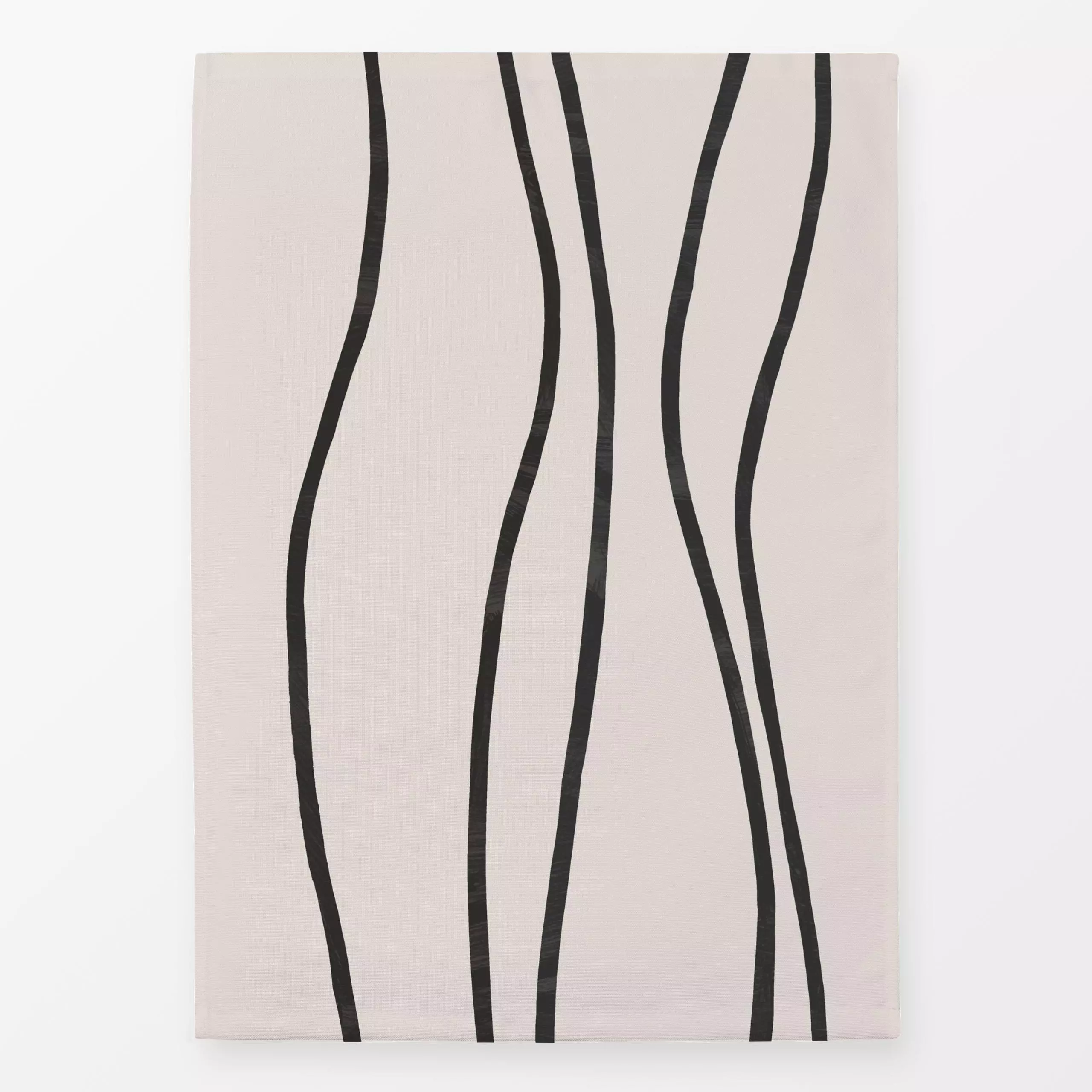 Geschirrtücher Lines light sand black - Symbole & Muster - von „Studio Kesse"; minimal, Linien, abstrakt, Minimalismus, Somm...