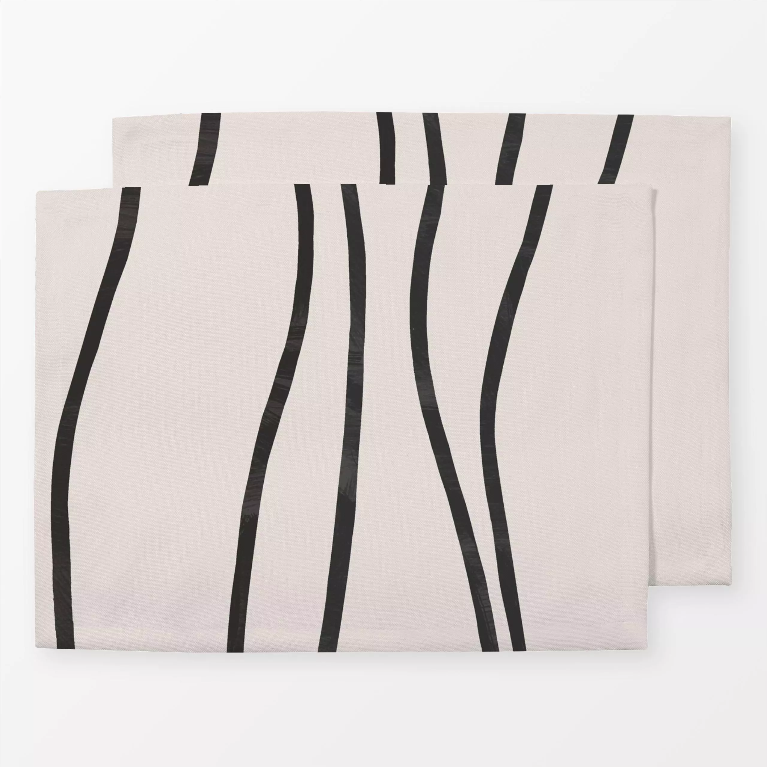 Tischset Lines light sand black - Symbole & Muster - von „Studio Kesse"; minimal, Linien, abstrakt, Minimalismus, Sommer, gr...