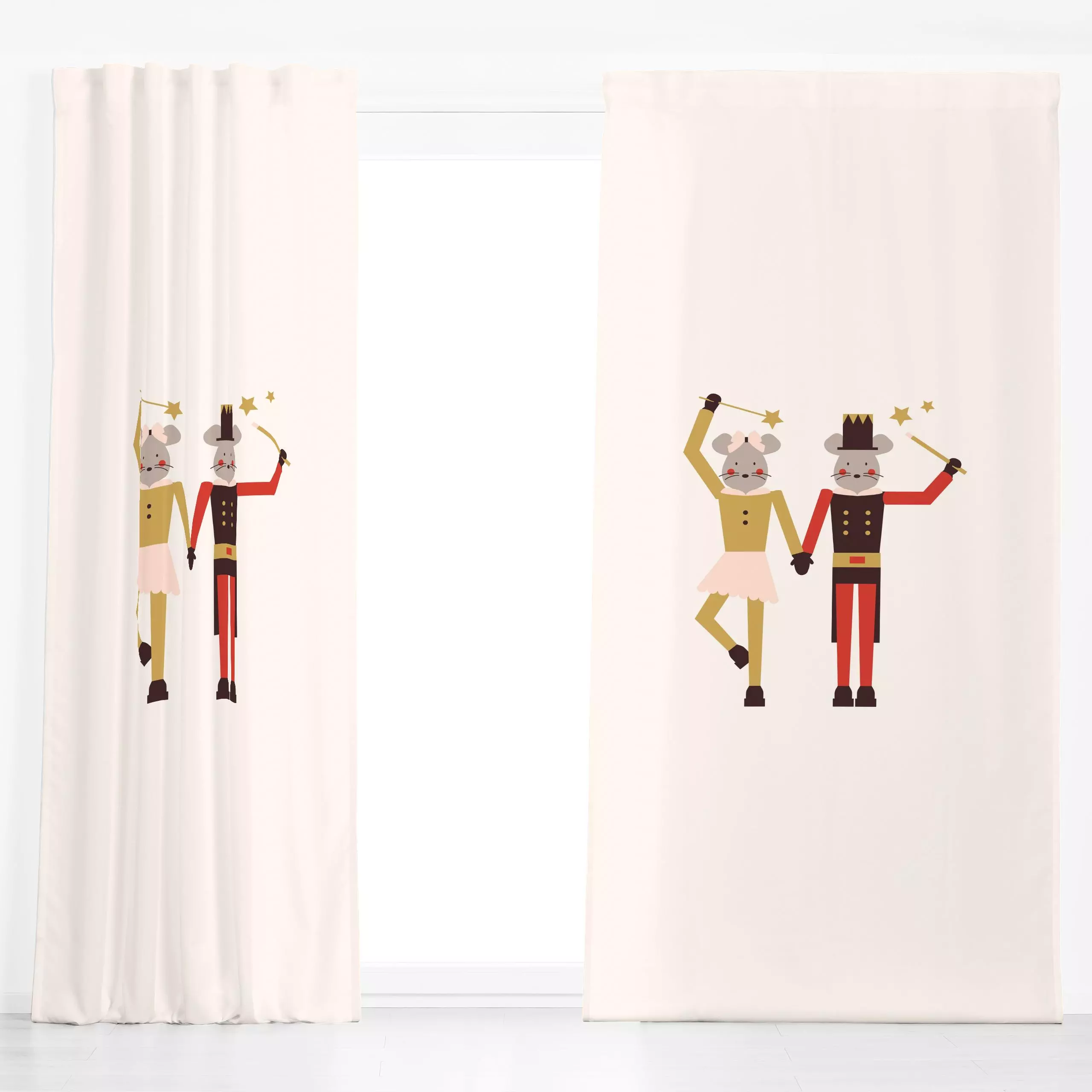 Dekovorhang Wichtel Zauber Paar - Kinderzimmer & Motive für Kinder, Weihnachten, Anlässe - von „Jana Moßmann"; Nussknacker, ...
