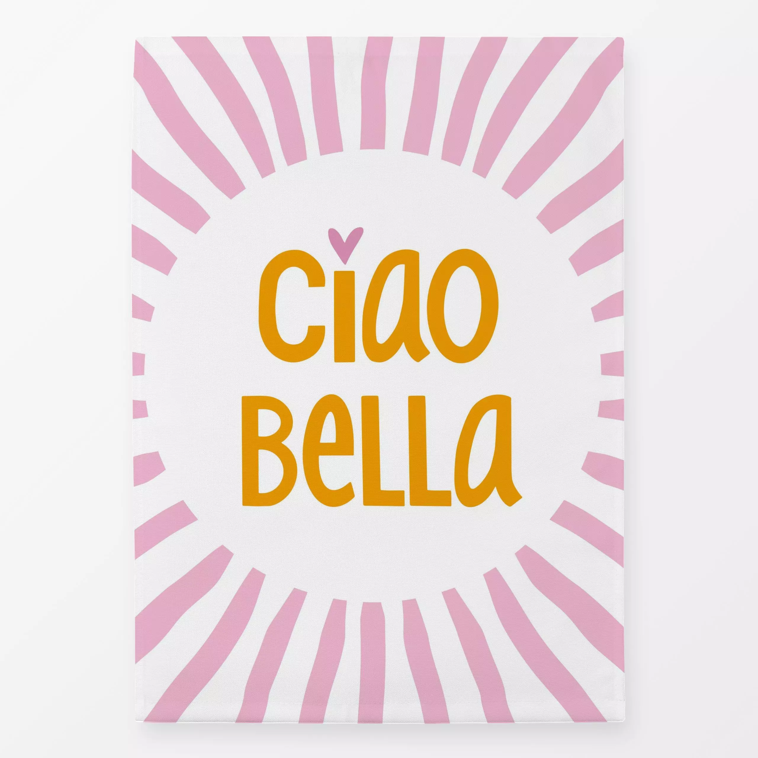 Geschirrtücher ciao bella - rosa - Sommer, Sprüche & Schriftzüge, Reise - von „Vivian Hasenclever"; rosa, Sonne, Sommer, out...