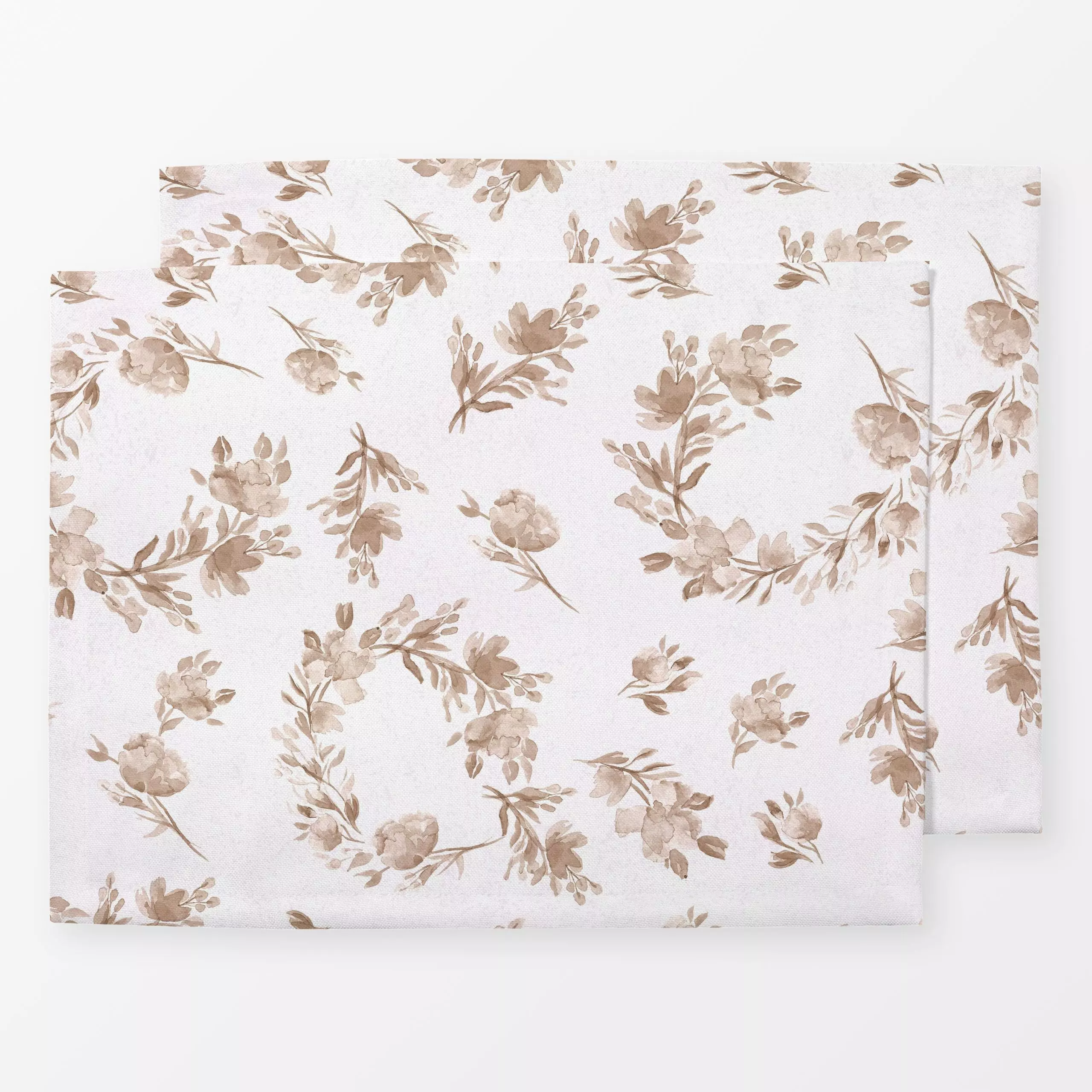 Tischset Cottage Florals Beige - Blumen & Florales, Herbst - von „Bloomery Decor"; floral, vintage, Herbst, landhaus, woodla...