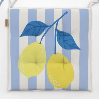 Sitzkissen Zitronen & Streifen Weiss