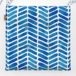 Sitzkissen Chevron Aquarell Tiefsee Blau