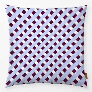 Kissen Diagonale Karo Blau