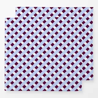 Servietten Diagonale Karo Blau