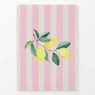Geschirrtücher Zitronenzweig Rosa Streifen