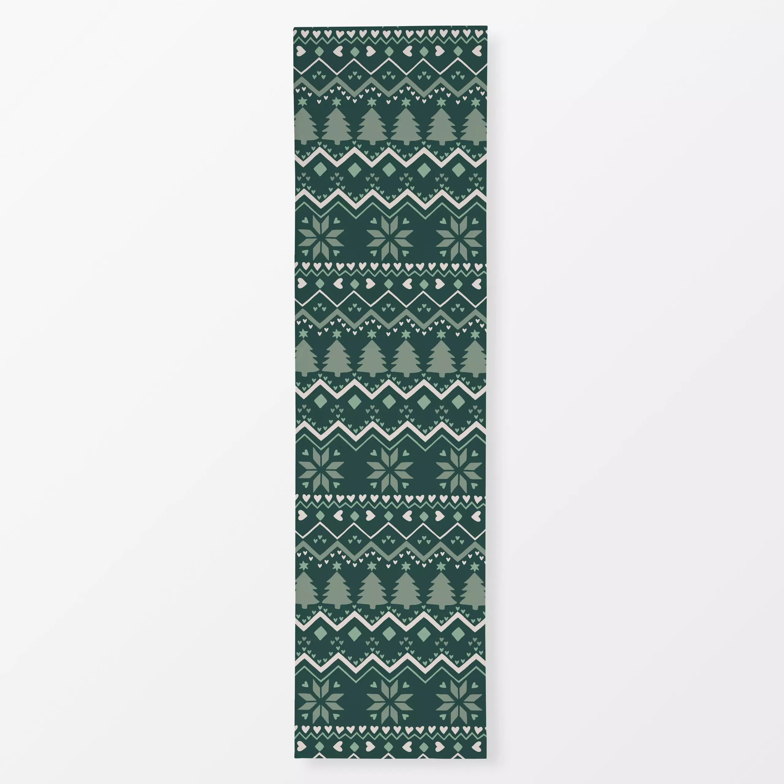Tischläufer Weihnachtsmuster dunkelgrün - Weihnachten - von „Studio Kesse"; Muster, Hygge, Weihnachten, Scandi, Nordic, Weih...