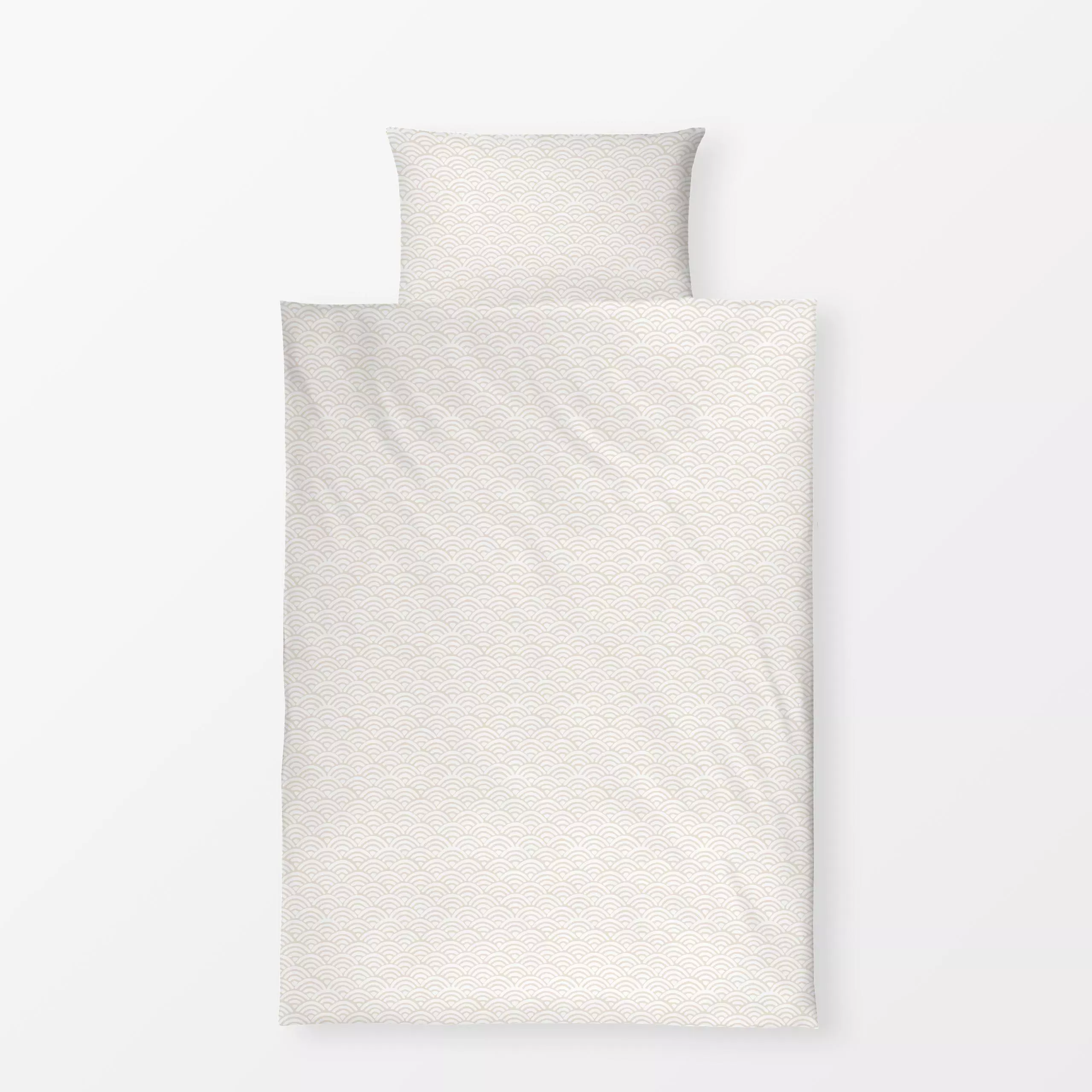 Bettwäsche Japanese Waves beige - Sommer, Symbole & Muster - von „Anna Petersen"; minimal, beige, Japan, wellen, Weiss, Musc...