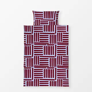 Bettwäsche Kirschrot Linien
