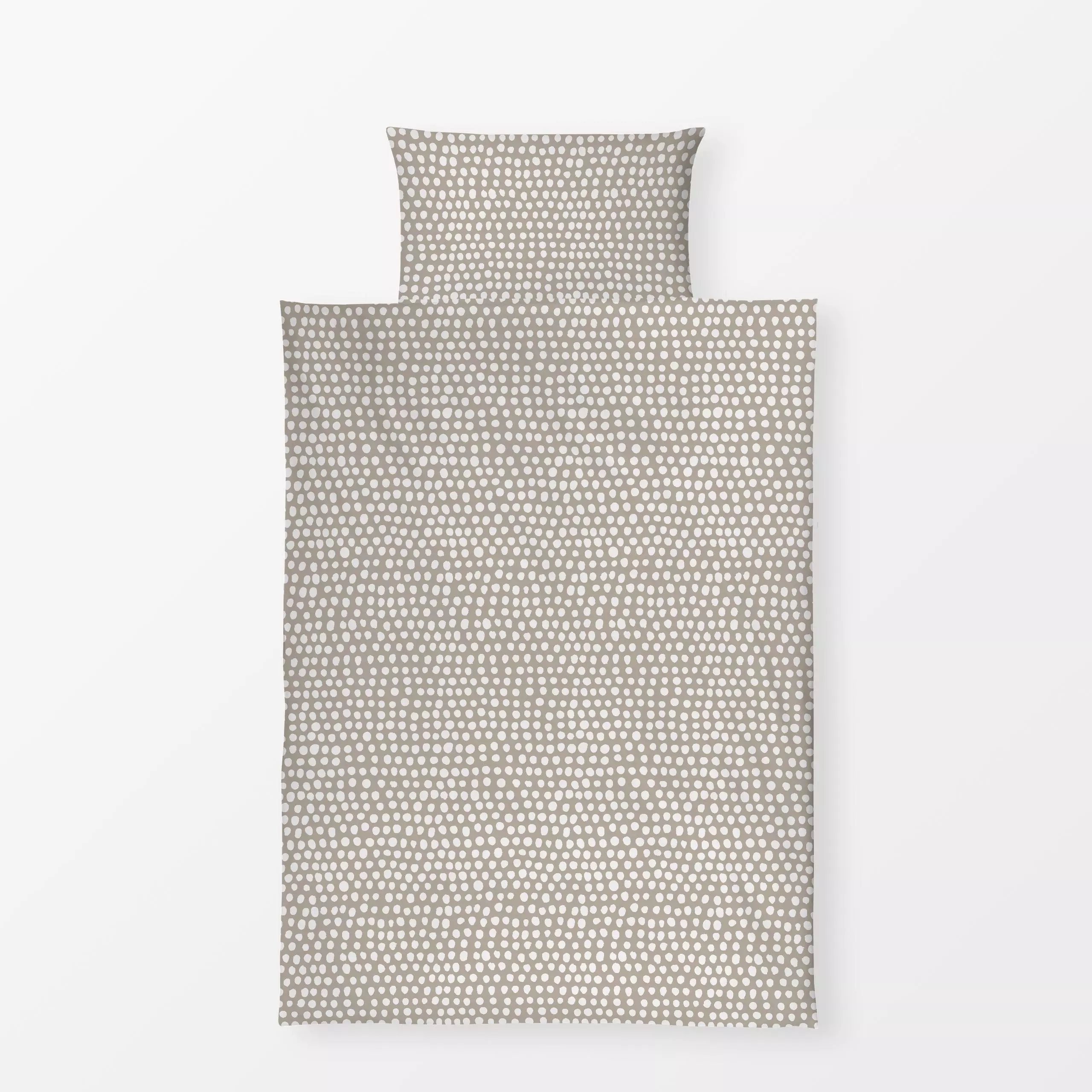Bettwäsche Puntos piedra - Symbole & Muster - von „Julia Schumacher"; Punkte, grau, Kissen, Dots, Steine, Weiss, outdoor, ge...