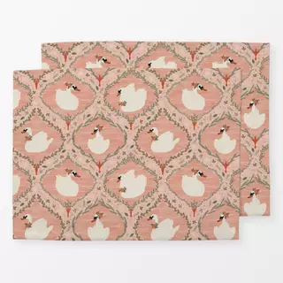 Tischset Weihnachtsschwäne Rosa