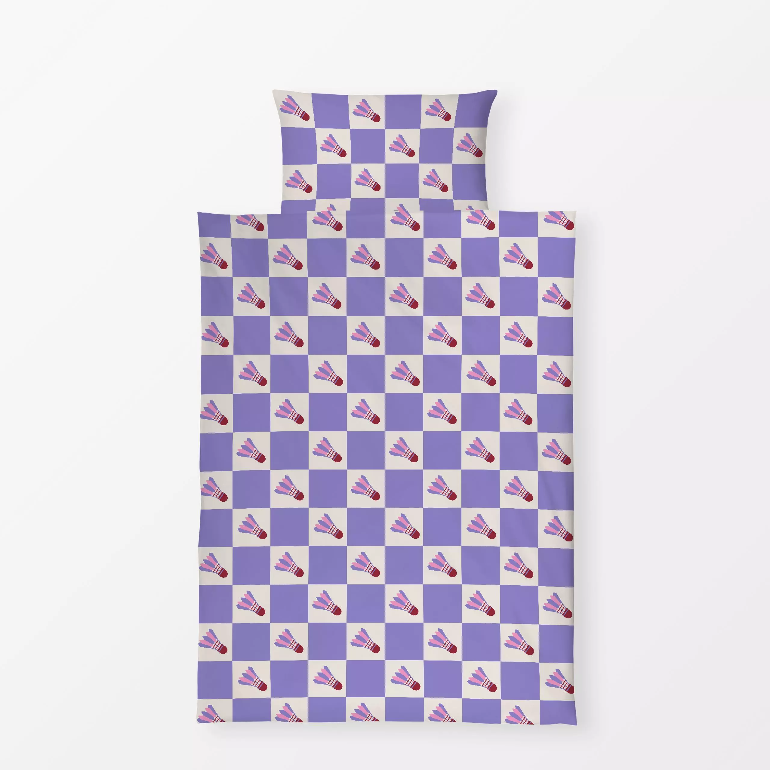 Bettwäsche Badminton Checks - Sport - von „textilwerk"; Illustration, Geschenk, Sport, minimalistisch, schlicht, textilwerk,...