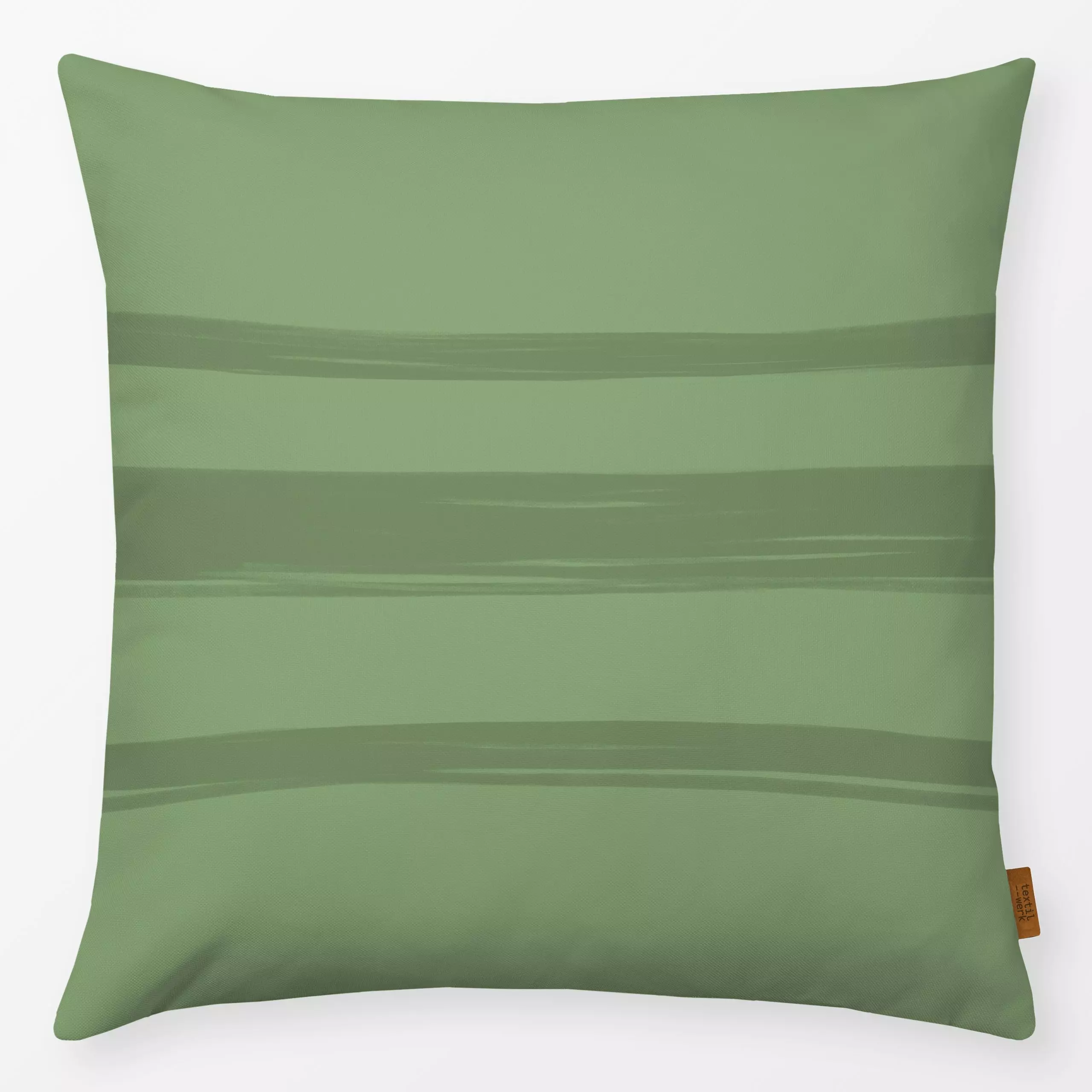 Kissen Grüne Streifen - Symbole & Muster - von „Lena Lackmann"; Muster, Pinsel, Linien, Streifen, Striche, Sommer, pattern, ...