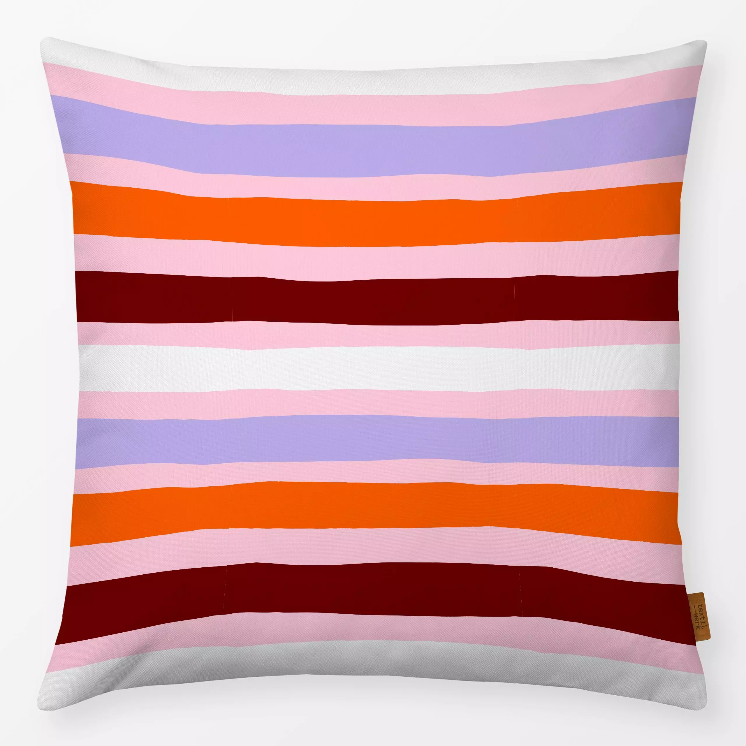 Kissen Summer Stripes 1 - Symbole & Muster - von „Studio Memb"; Streifen, rosa, Protea, pink, lila, Streifenmuster