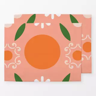 Tischset Sommerfliesen Orangen