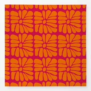 Tischdecke Mid Century Flower Fun Red