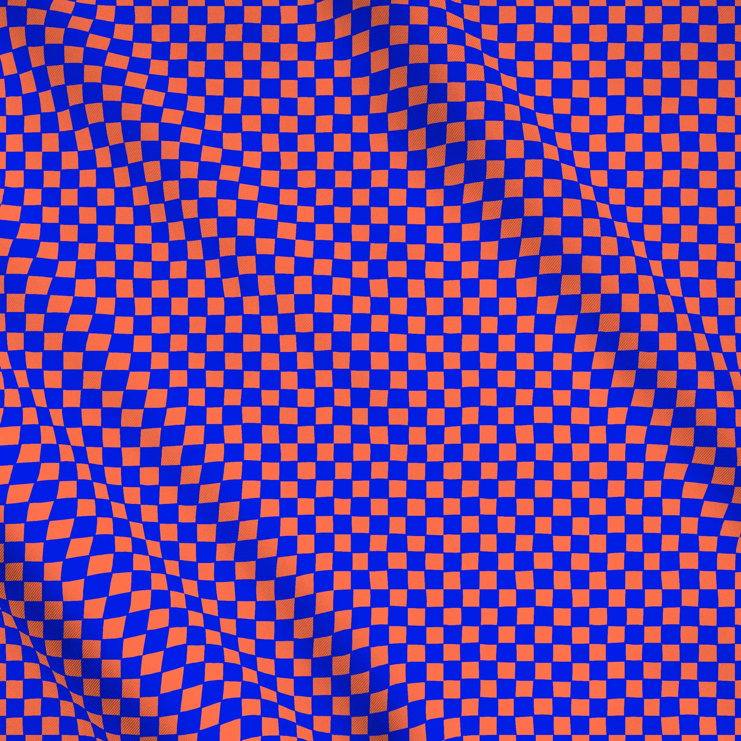 Meterware Karo Liebe orange blau - Symbole & Muster - von „Resi Colter x Ursula Tücks"; Kissen, modern, blau, bunt, Karos, k...