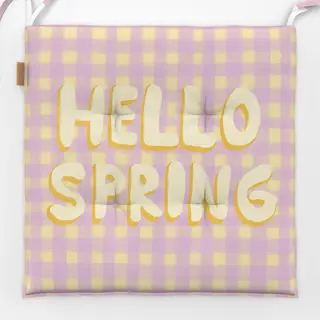 Sitzkissen Hello Spring Karomuster
