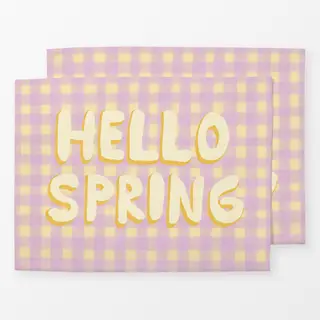 Tischset Hello Spring Karomuster