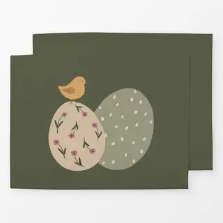 Tischset Ostereier Küken grün