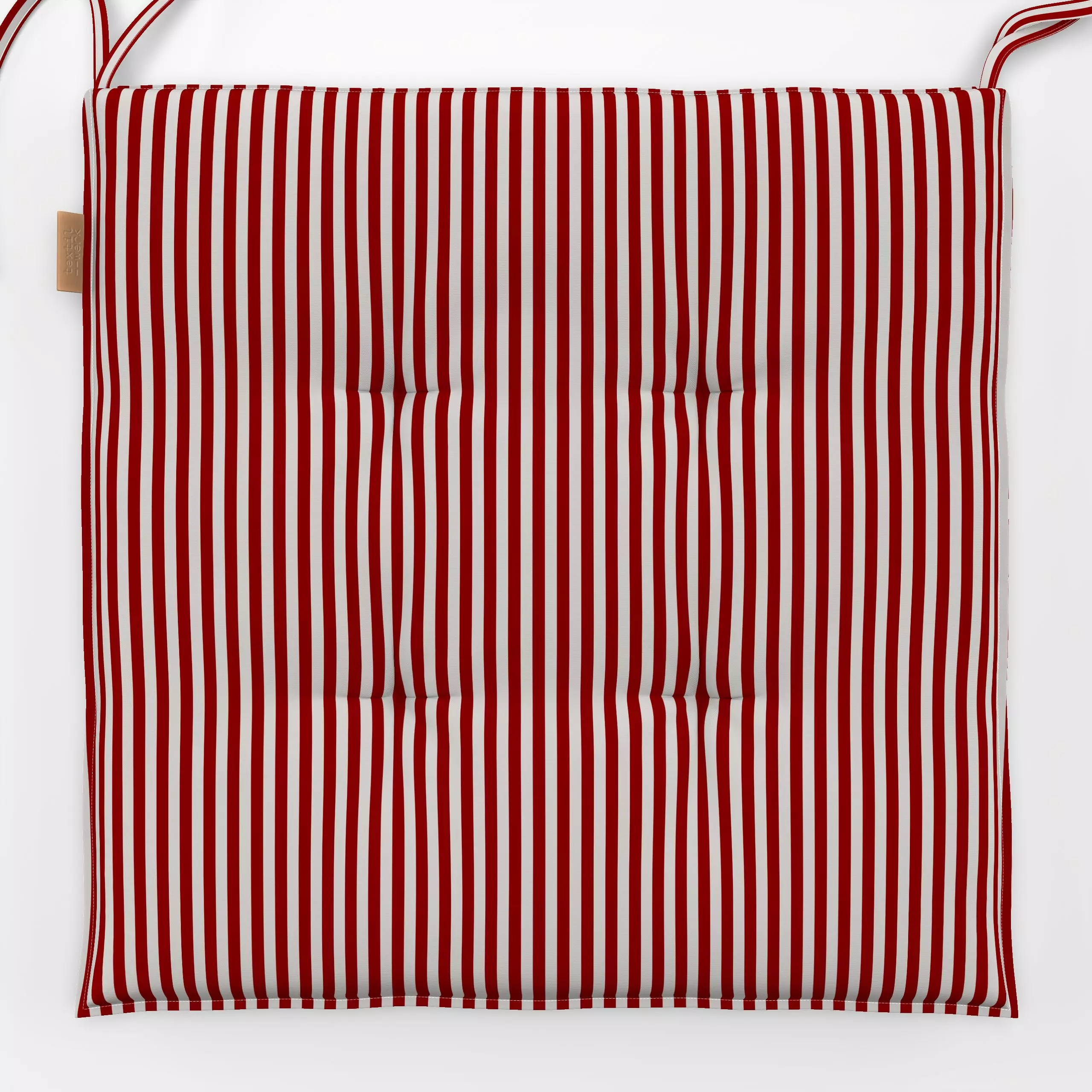 Sitzkissen Ho Ho Streifen rot - Weihnachten, Symbole & Muster - von „Jana Driver"; Streifen, Weihnachten, beige, rot, stripe...