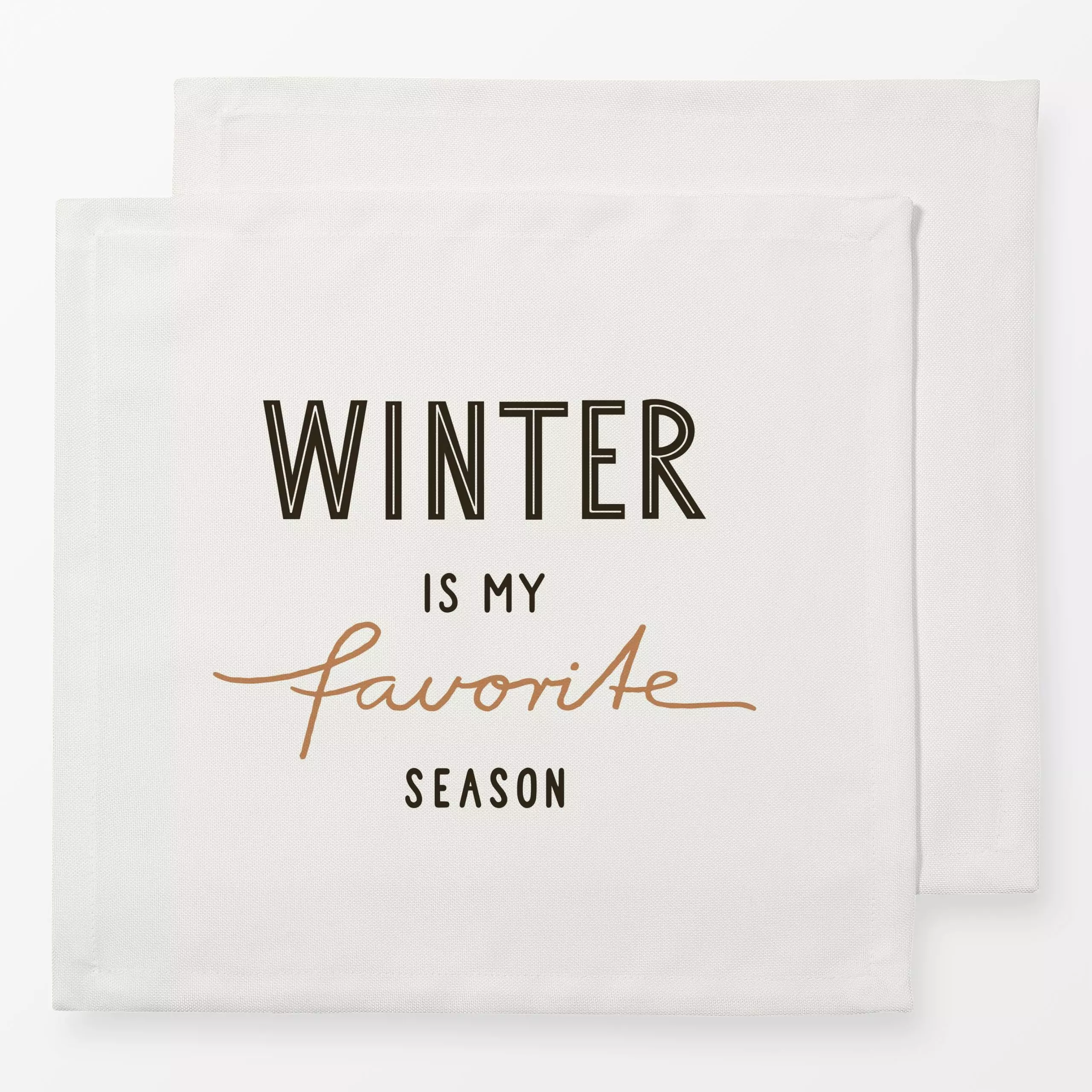 Servietten Winter Season beige mandel - Sprüche & Schriftzüge, Weihnachten, Winter - von „Kathrin Woo"; Weihnachten, modern,...