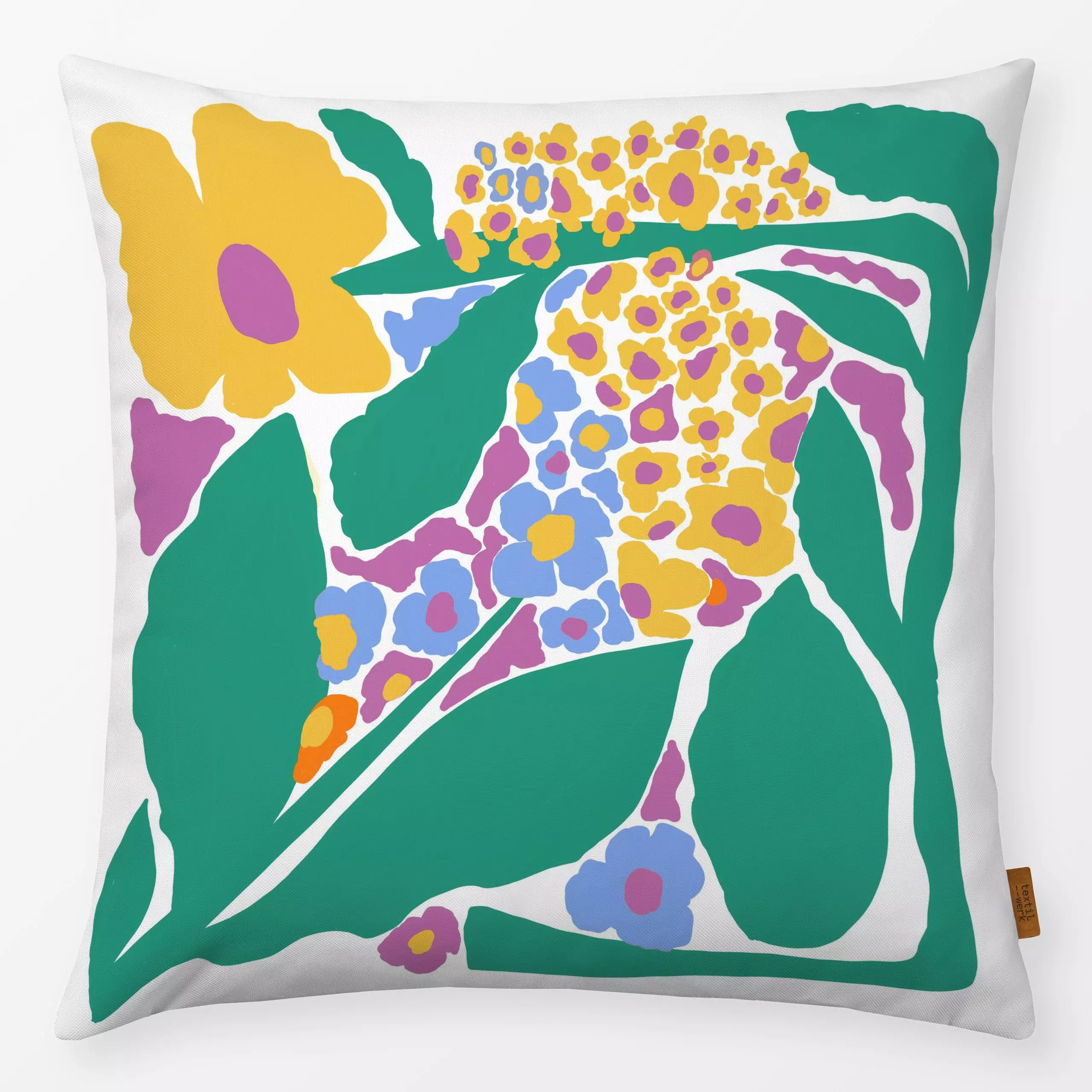 Kissen Moderne Frühlingswiese - Blumen & Florales, Symbole & Muster - von „Ursula Tücks"; abstrakt, modern, grafisch, Wiesen...