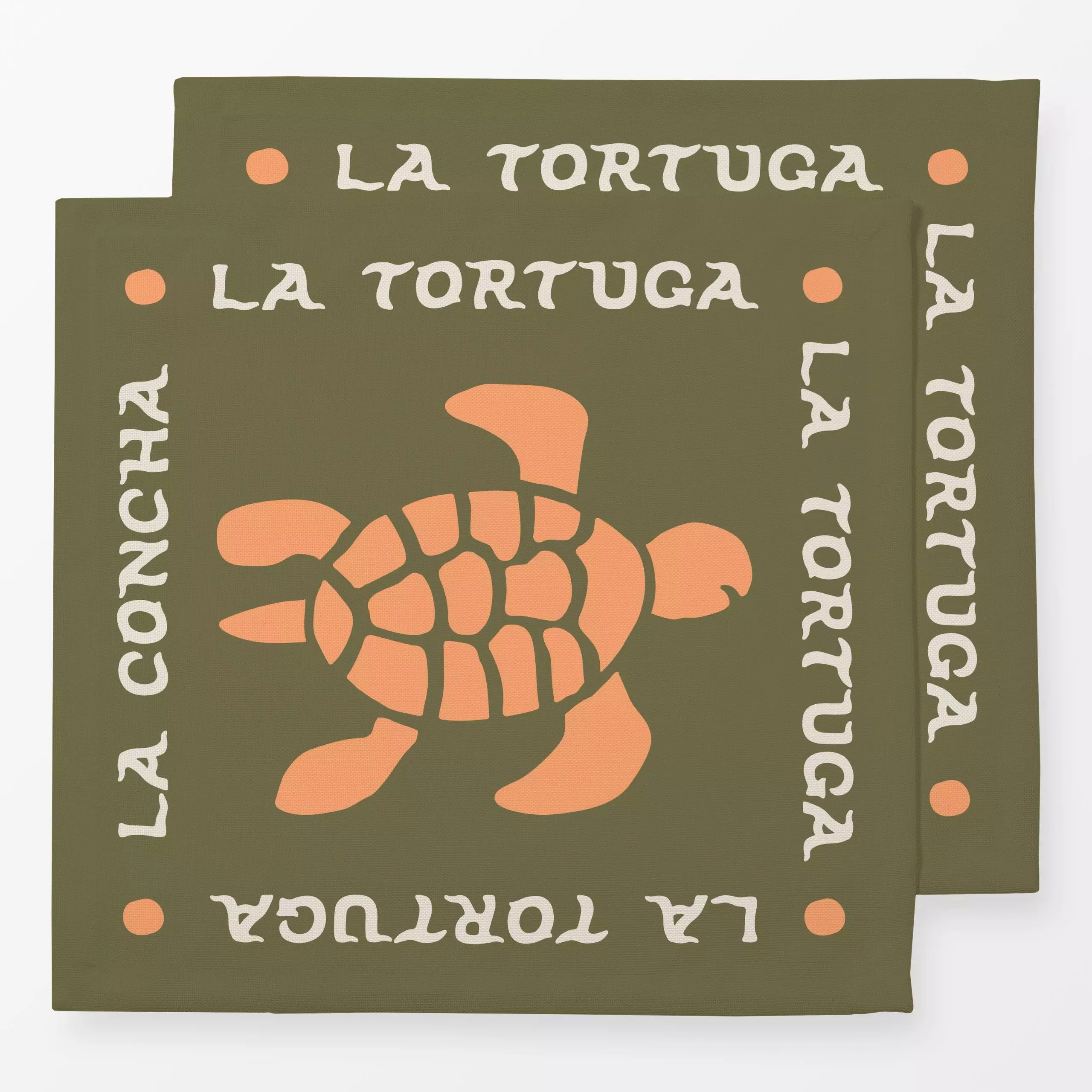 Servietten La Tortuga Schildkröte - Sommer, Tiere, Sprüche & Schriftzüge - von „textilwerk"; boho, hippie, Retro, oriental, ...