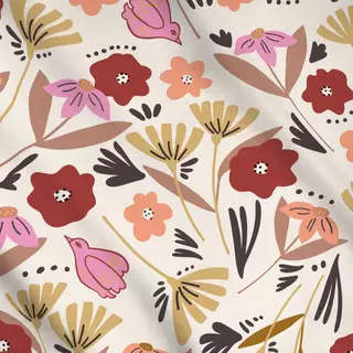 Meterware Autumn Flower (neutral)